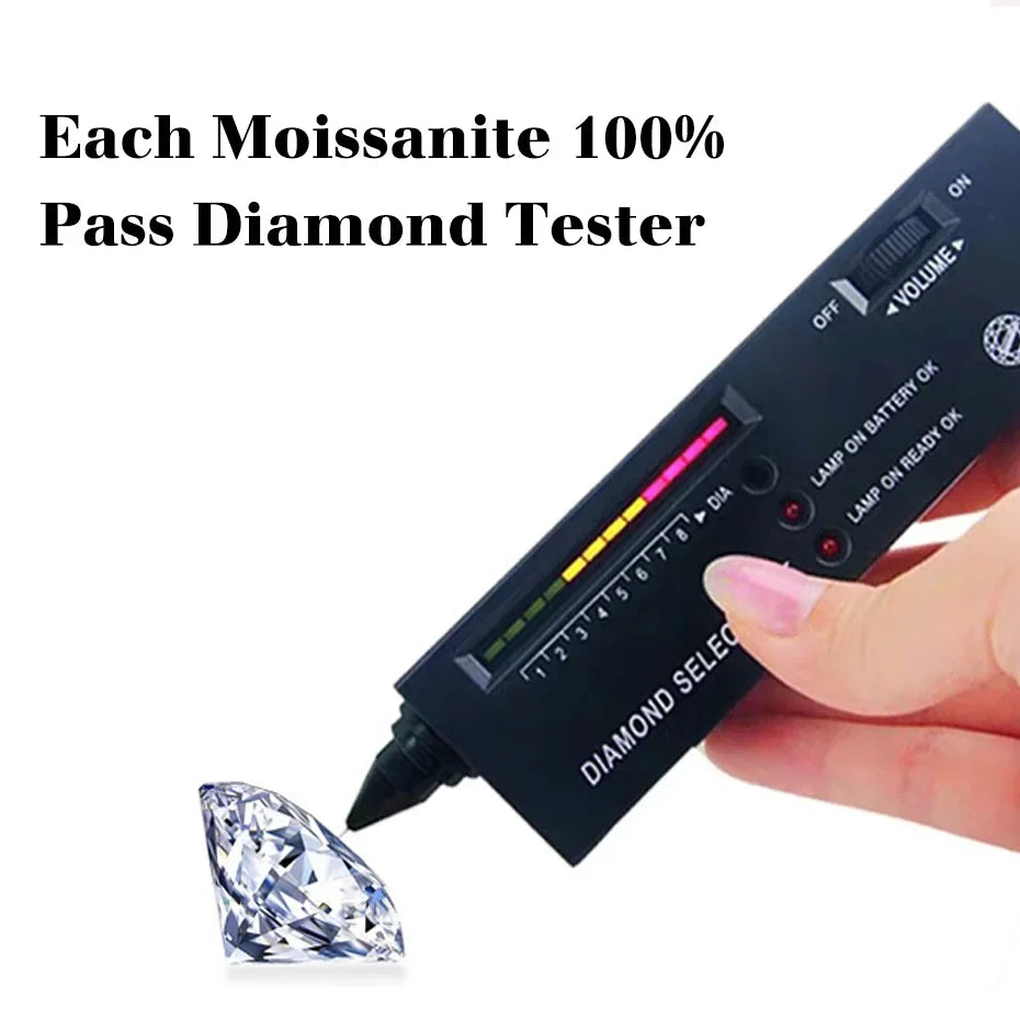 18K Real Gold Earrings with Moissanite Diamonds – Luxurious Gift