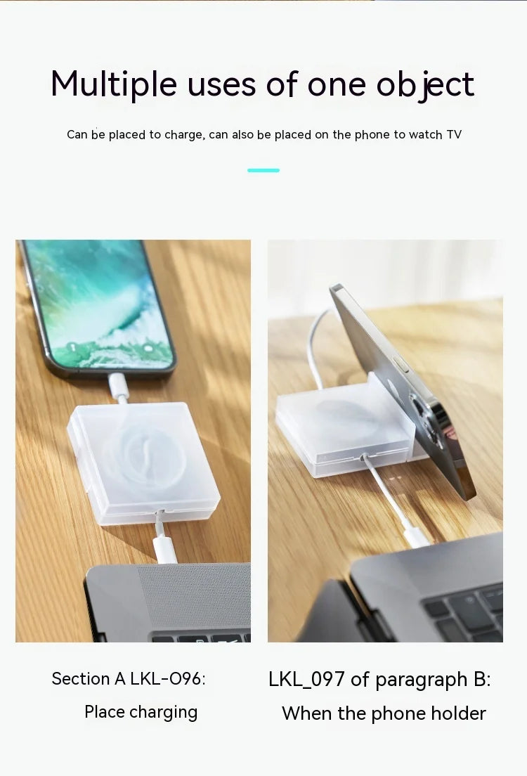 Portable Transparent Cable Organizer & Retractable Wire Winder