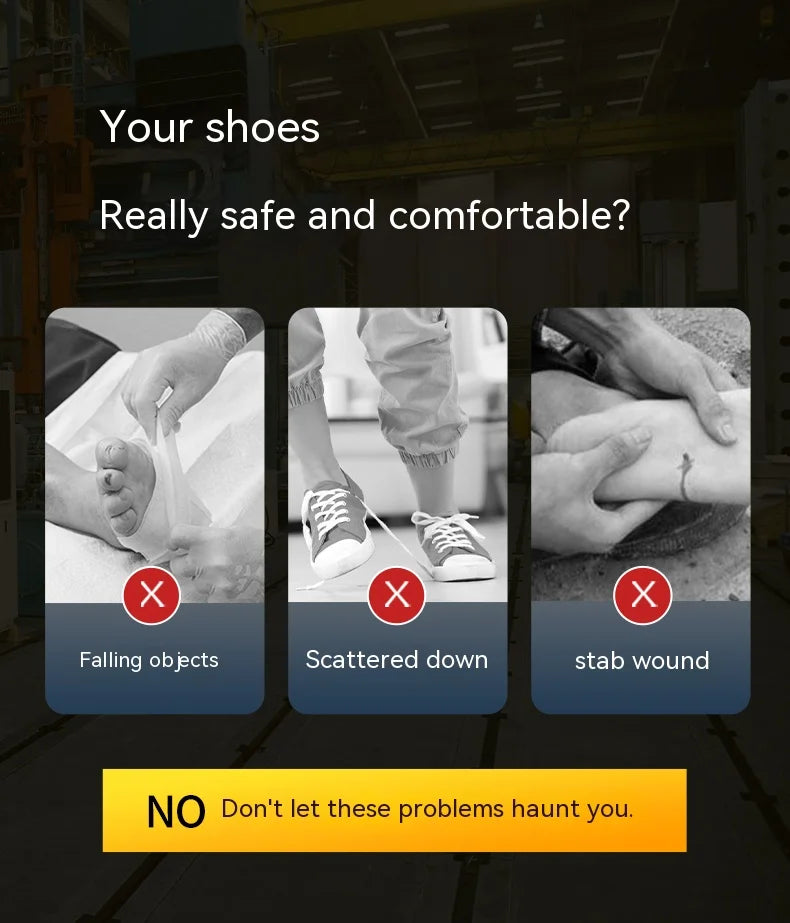 Rotating Button Safety Shoes for Men