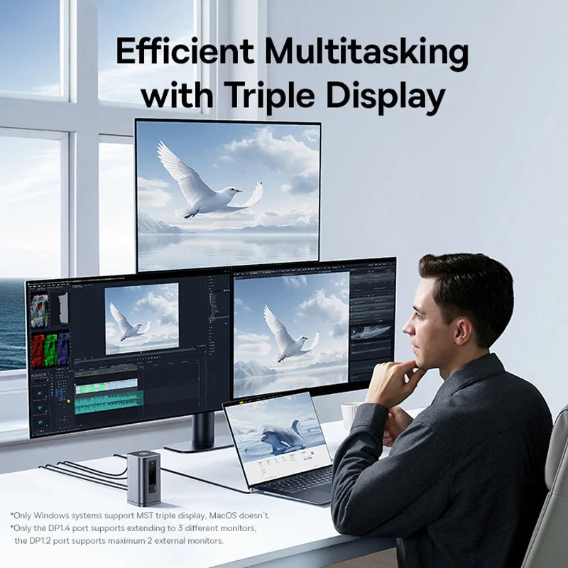 USB-C 11-in-1 Hub – 4K HDMI, DP Triple Display, 100W PD Dock