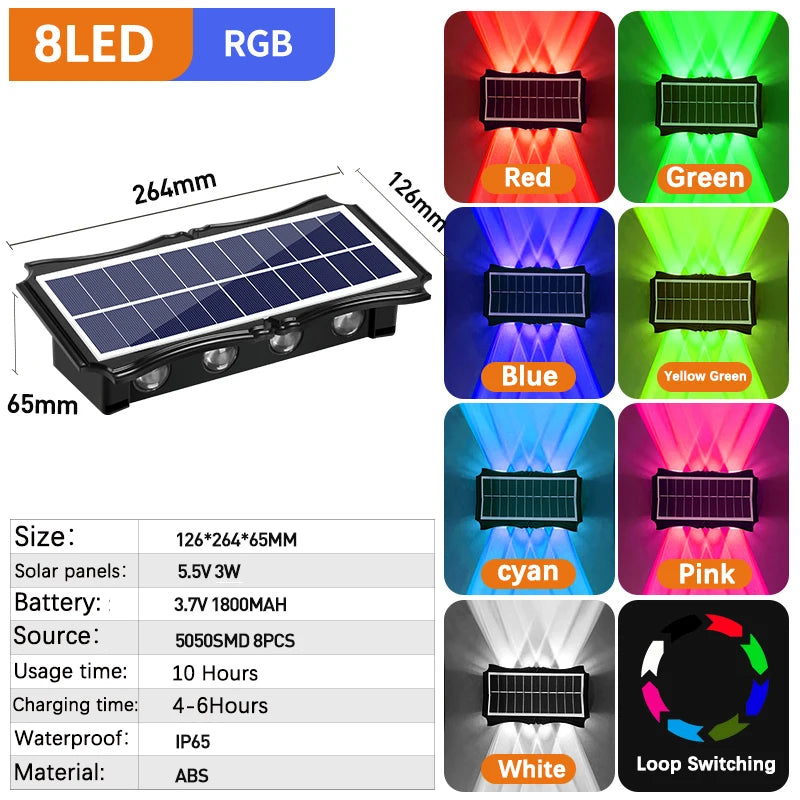 Solar LED Outdoor Wall Light – Waterproof Up & Down Lamp