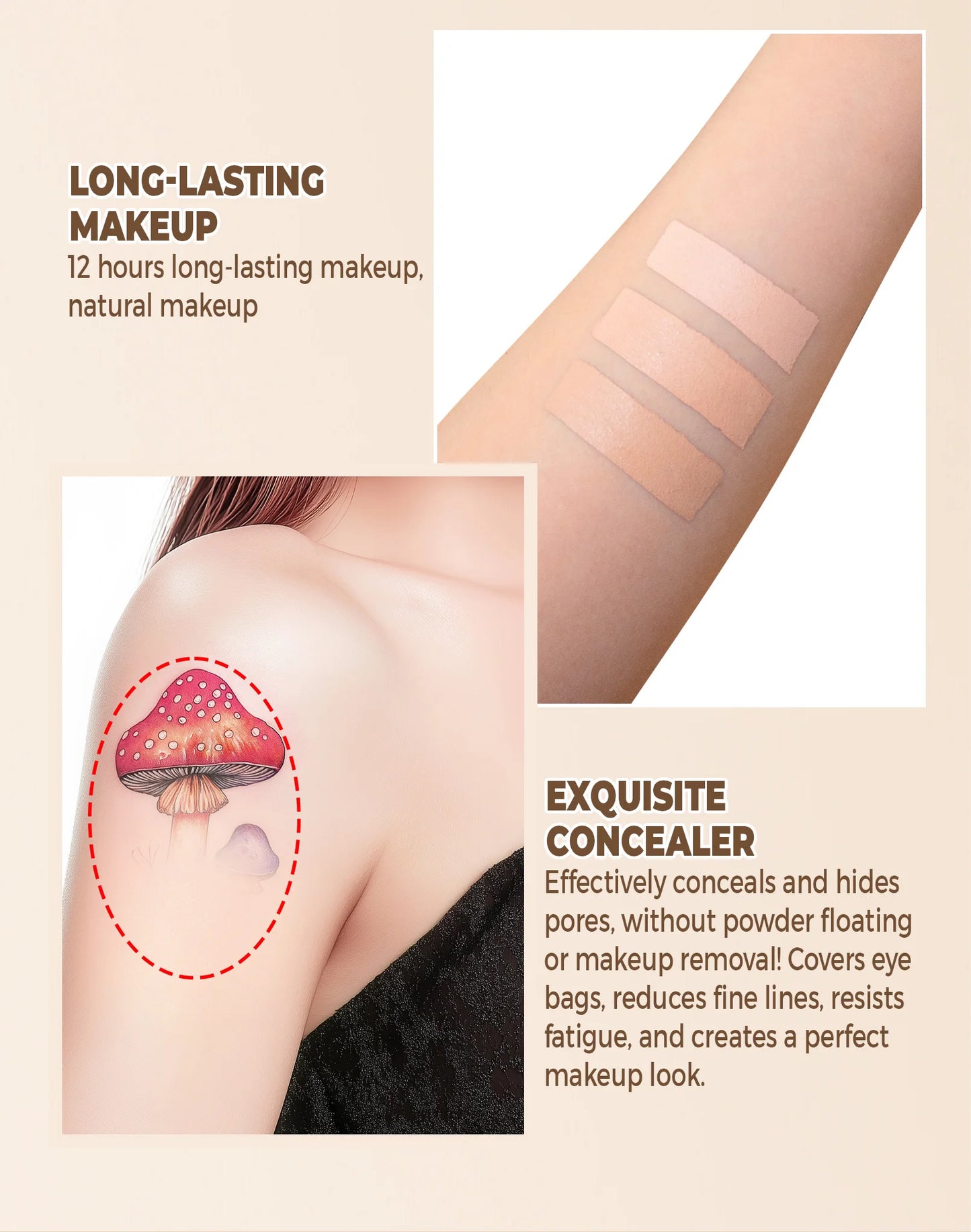 Waterproof Full Coverage Concealer for Scars, Tattoos & Blemishes