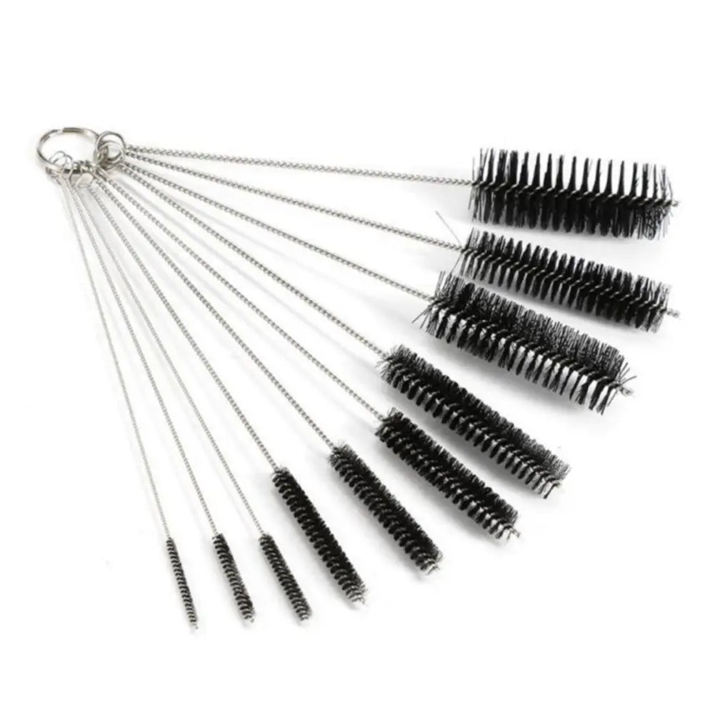 10pcs Kitchen Bottle & Straw Cleaning Brush Set – Nylon Bristles