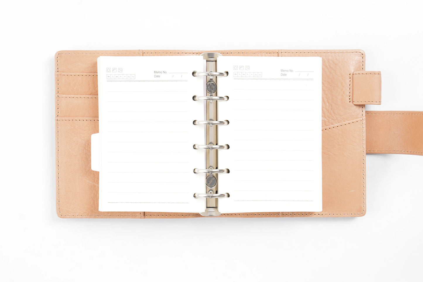 Pocket/A7 Ring Planner – 25mm Vegetable Tanned Leather Organizer