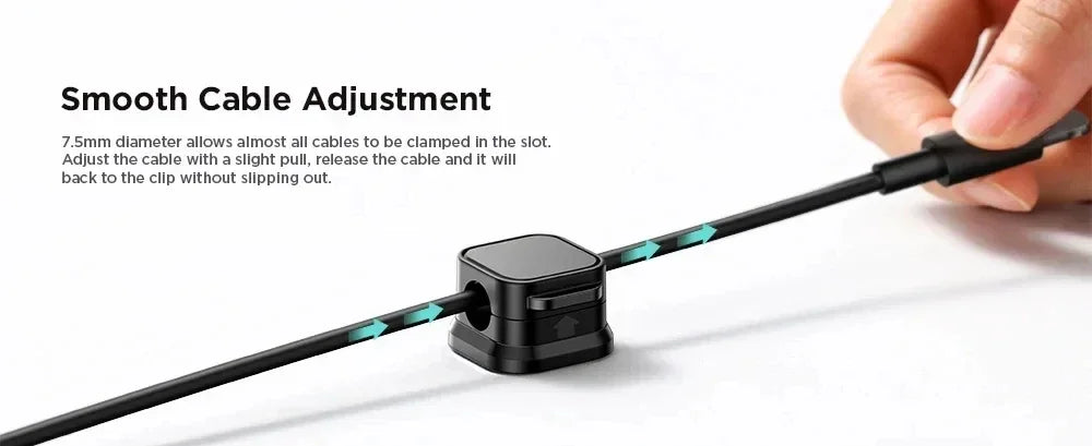 Magnetic Cable Clips – Adhesive Cord Organizer for Desk & Home
