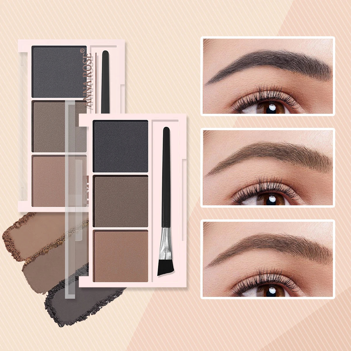 3-Color Eyebrow Powder – Waterproof, Long-Lasting & Natural Finish