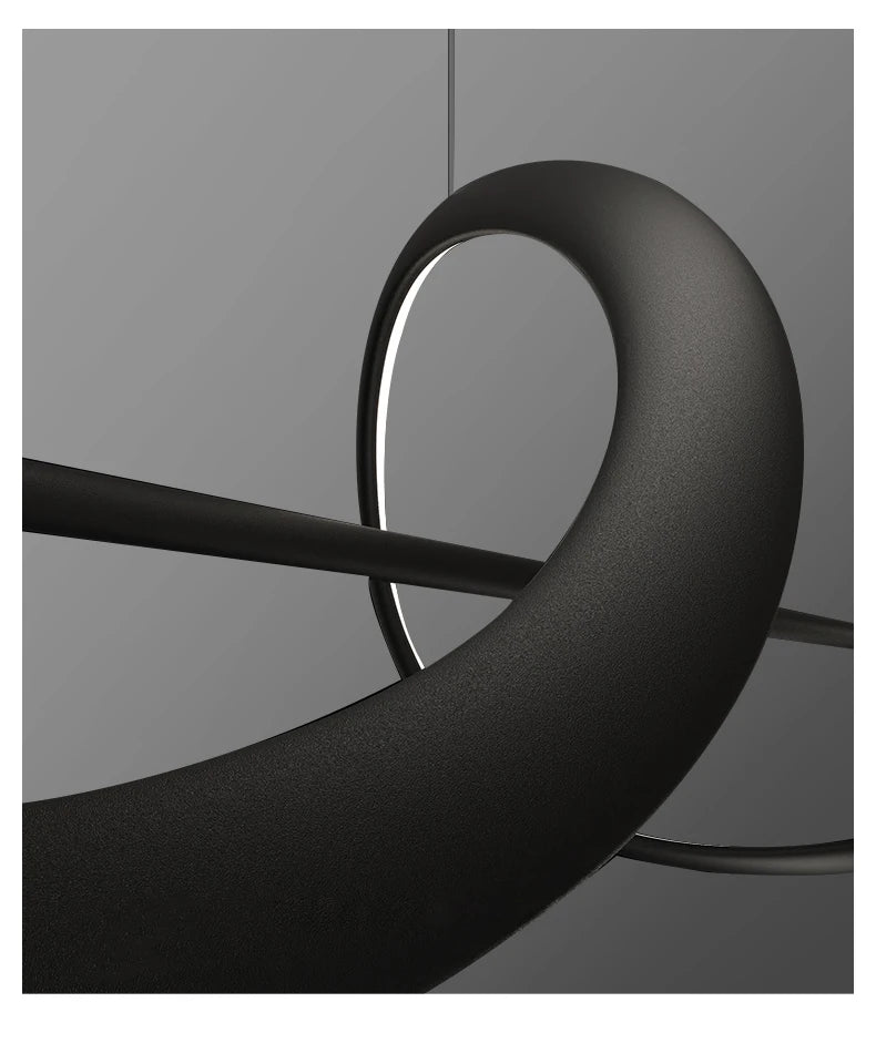 Modern Curved LED Pendant Light – Minimalist Dining Room Fixture