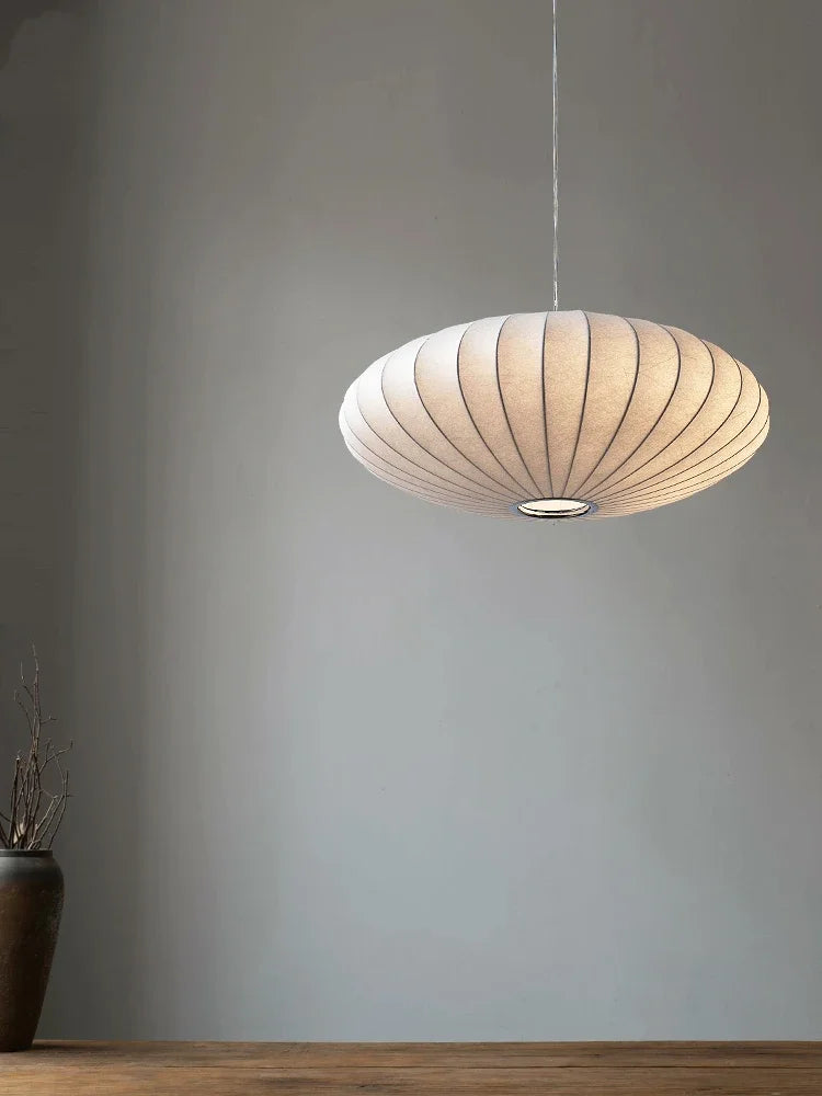 Handmade Silk Pendant Chandelier – Wabi-Sabi Lighting