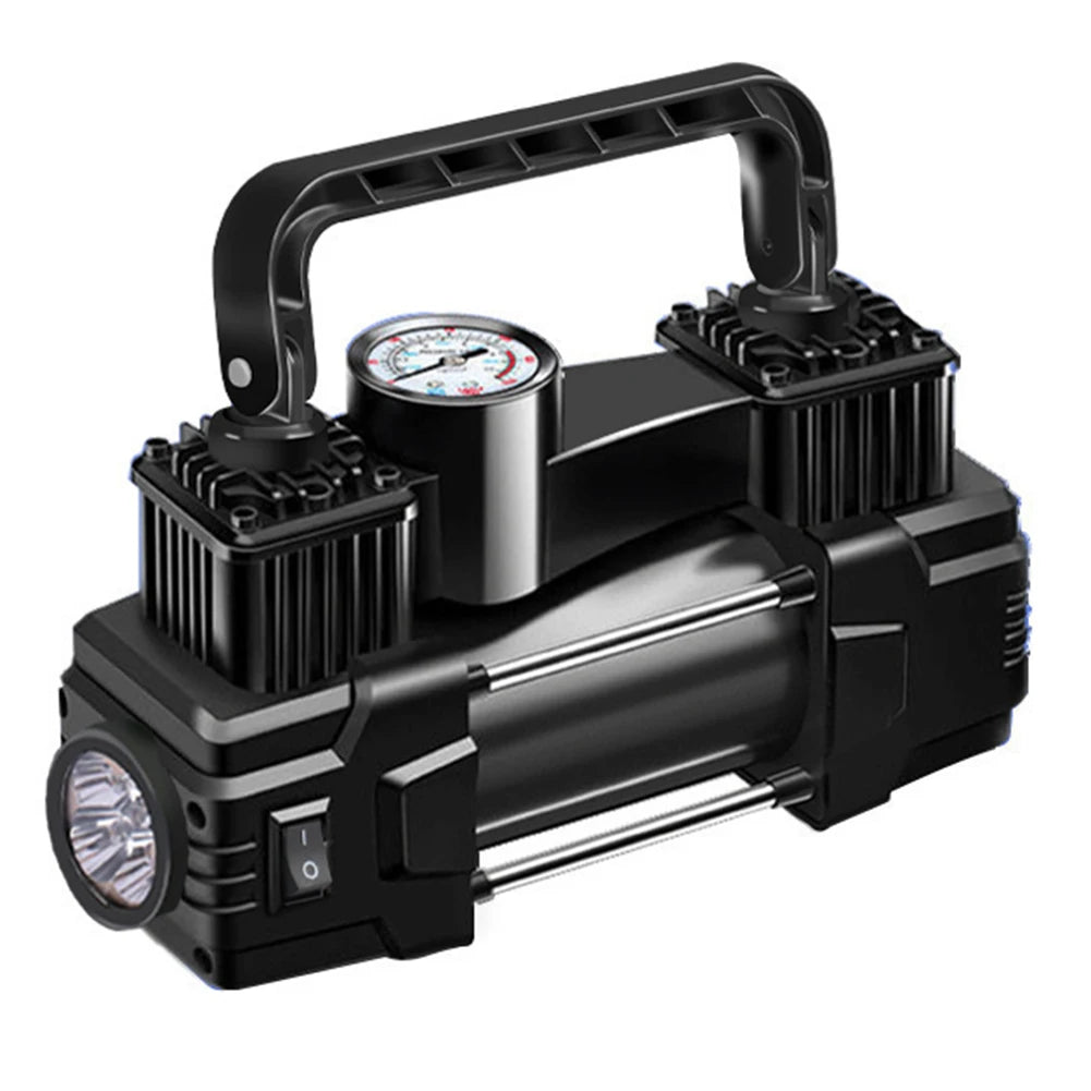 12V 150PSI Dual Cylinder Car Tire Inflator with LED Light