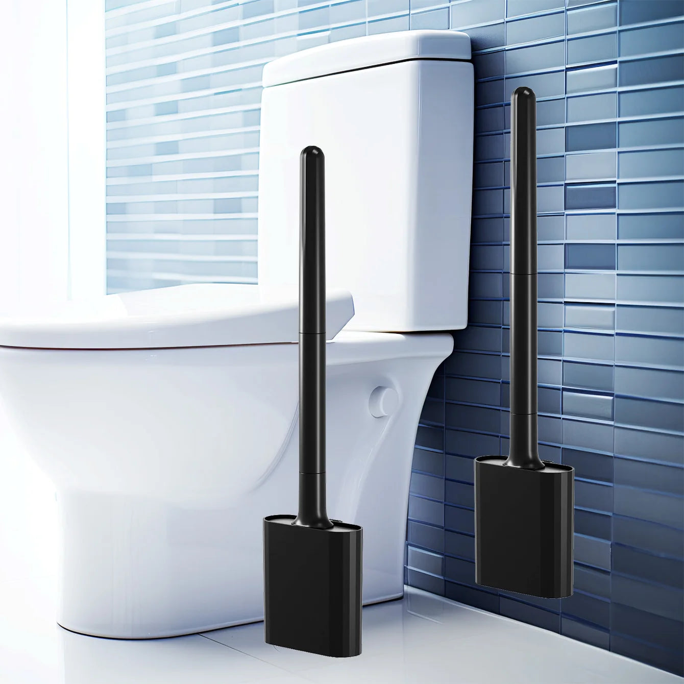 Mini Silicone Toilet Brush Set – Wall Mounted or Standing