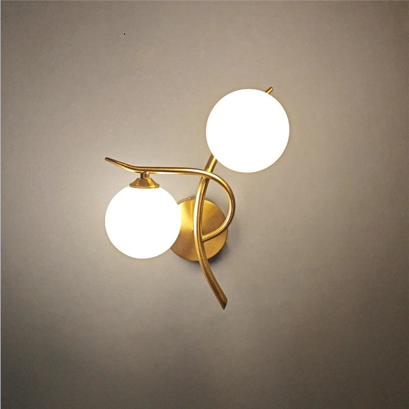 Nordic Modern Glass Ball Wall Lamp – LED Bed & Corridor Light