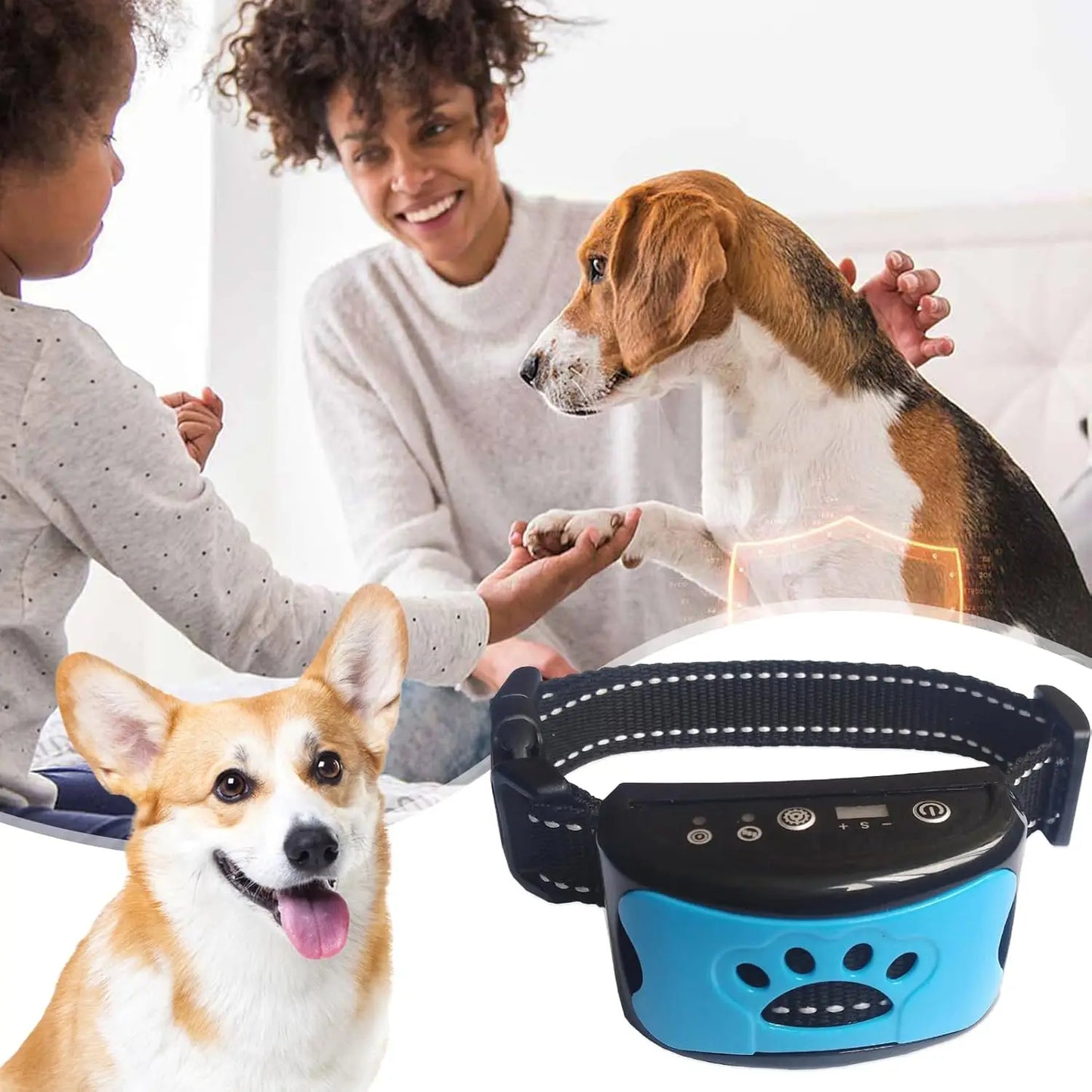 Rechargeable Waterproof Anti Bark Dog Collar with Vibration & Beep