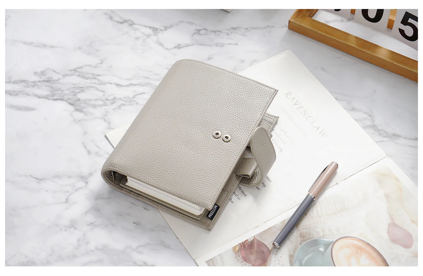 Personal Size Planner – 30mm Rings, Genuine Pebbled Grain Leather