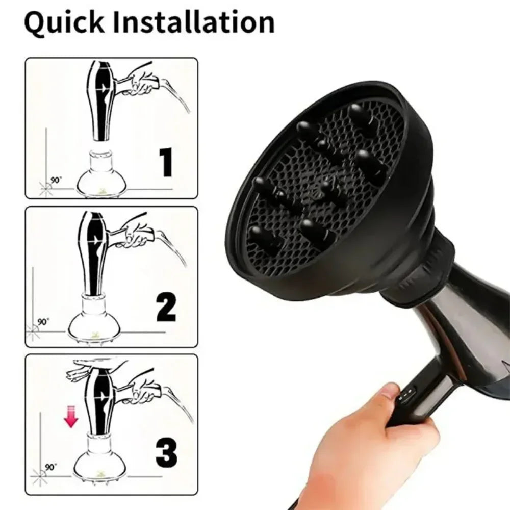 Silicone Hair Diffuser – Universal Curl Dryer Attachment for Styling