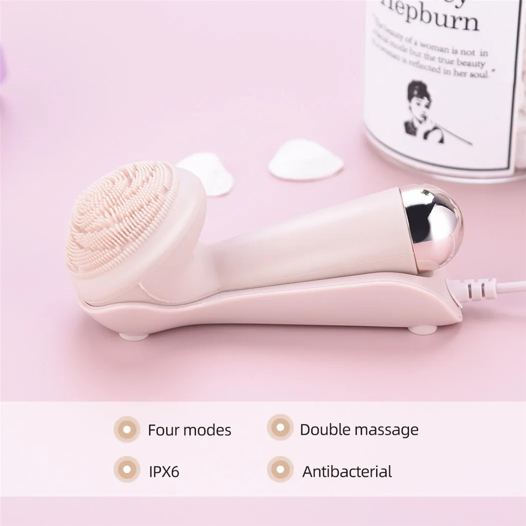 Electric Silicone Facial Cleansing Brush – Waterproof Beauty Tool