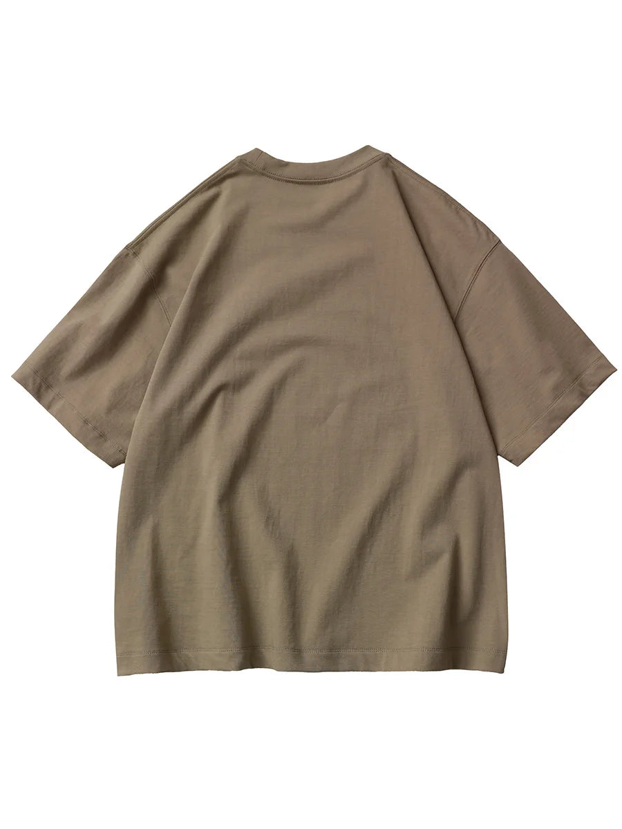 Oversized Heavy Cotton T-Shirt Men Solid Color Drop Shoulder Loose Fit