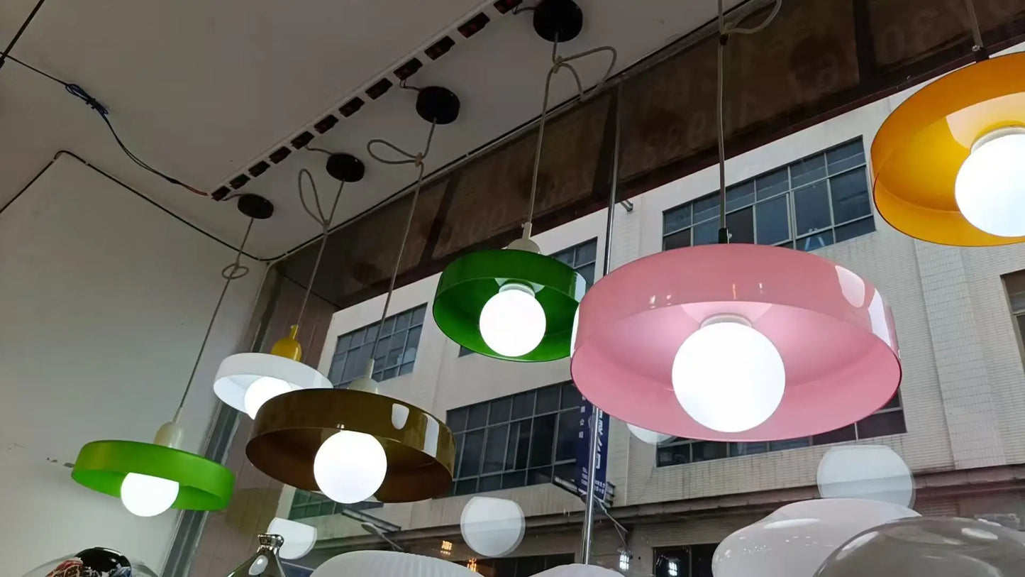 Nordic Retro Glass Pendant Lamp – E27 LED Indoor Chandelier