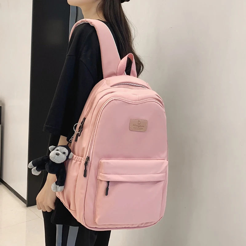 Fashion Waterproof Nylon Backpack – Schoolbag for Teens & Students