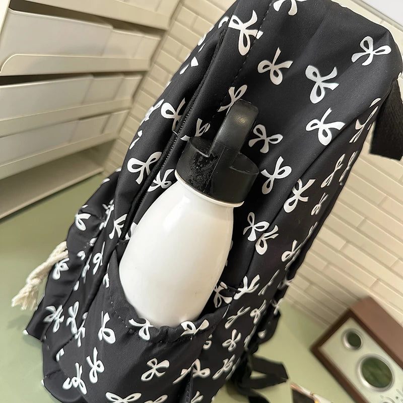 Waterproof Nylon Backpack for Women – Simple Solid Color Travel Bag