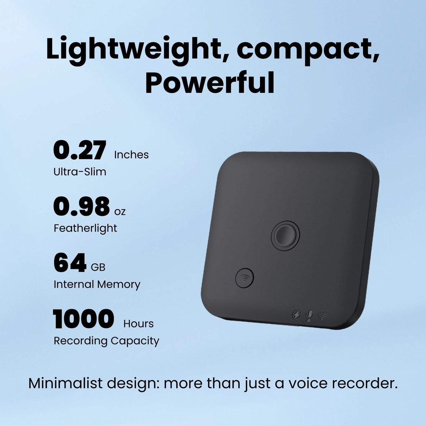 AI Voice & Call Recorder – Speech-to-Text, 64GB, 100 Languages