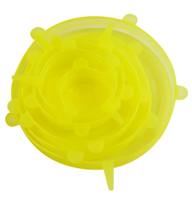 6pcs Silicone Food Covers – Reusable Airtight Stretch Lids Set