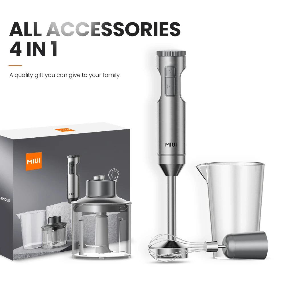 1000W 4-in-1 Hand Immersion Blender with Stainless Steel Stick