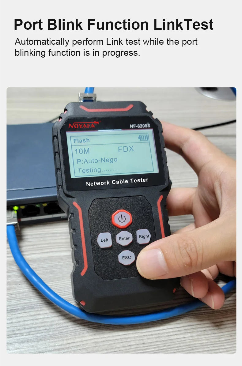 Network Cable Tracker & Tester – LCD Display, Wiremap, Length Tool