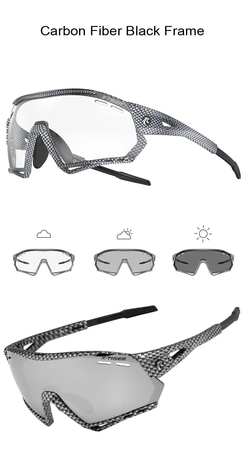 5-Lens Polarized Cycling Glasses – UV Protection Sports Eyewear