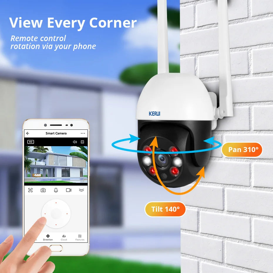 Cartmela 5MP/8MP/4K PTZ WiFi IP Camera