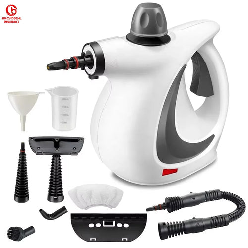 Portable Handheld Steam Cleaner – 9-Piece Pressurized Steamer for Home & Car
