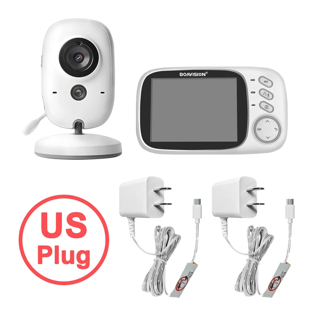 Wireless Video Baby Monitor – 3.2" LCD, Night Vision, 2-Way Talk