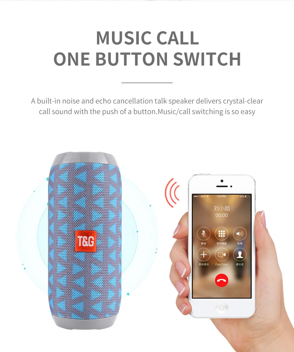 T&G TG117 Bluetooth Speaker Portable Waterproof Outdoor Stereo TWS