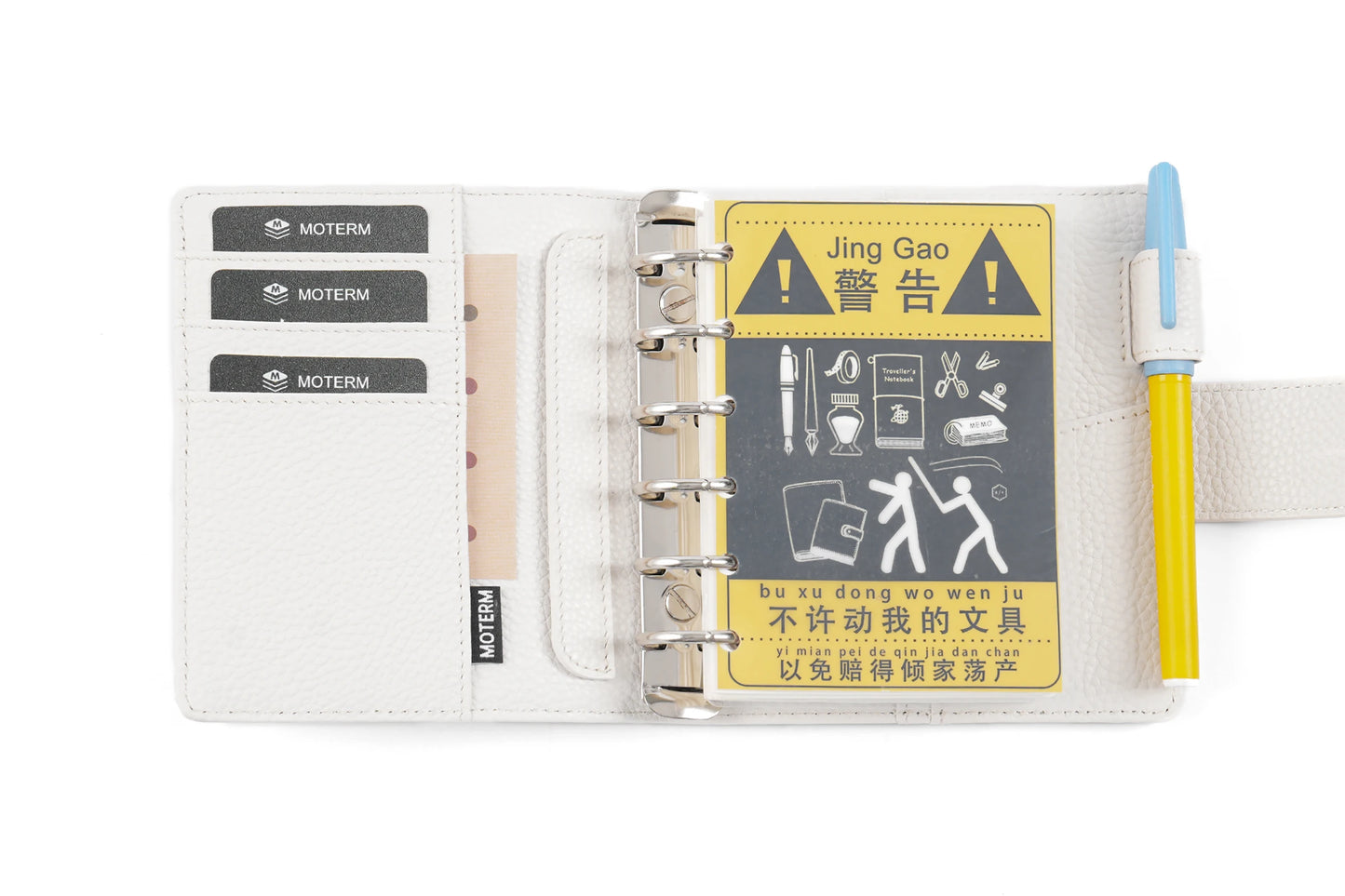 Elite Pocket A7 Rings Planner Cover – Pebbled Grain Leather, 25mm Rings