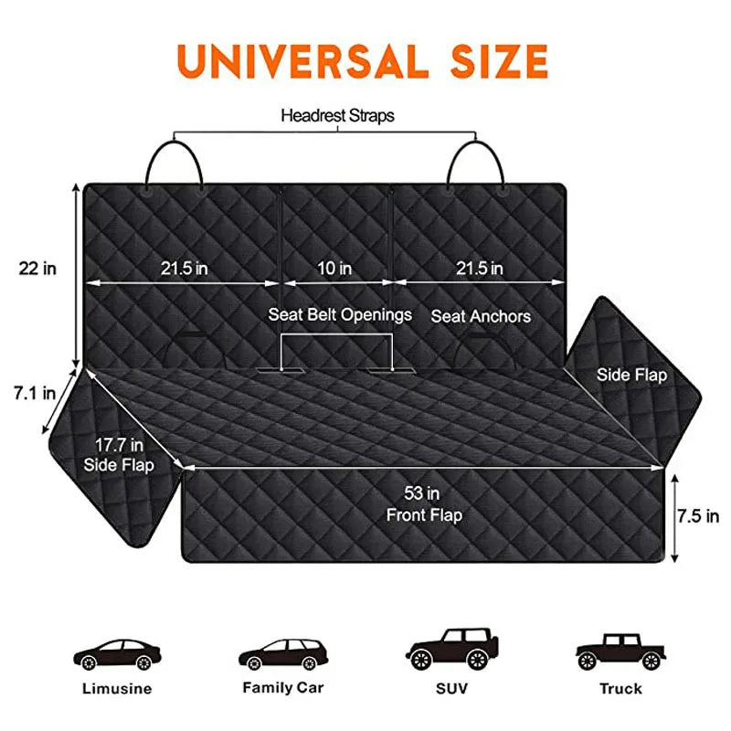 Waterproof Dog Car Seat Cover – Nonslip Rear Protector Mat