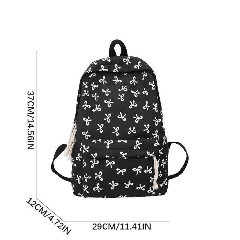 Waterproof Nylon Backpack for Women – Simple Solid Color Travel Bag