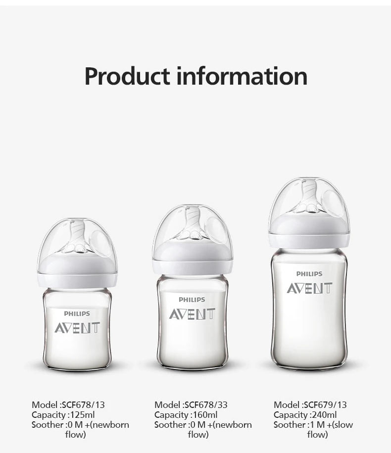 PHILIPS AVENT Glass Baby Bottle – Anti-Colic Feeder 160ml/240ml
