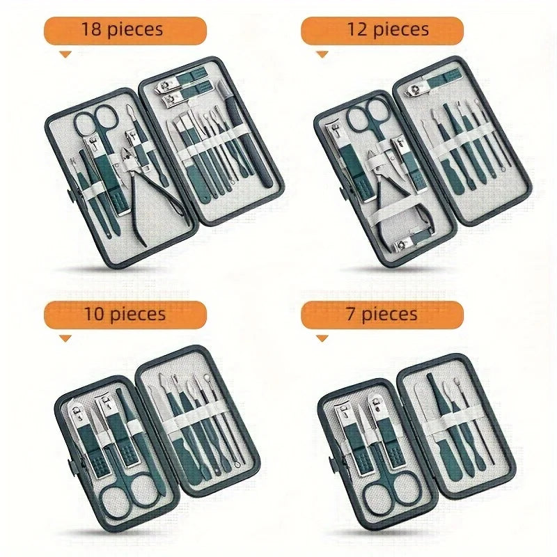 Professional Nail Care Kit - 7/10/12/18 Piece