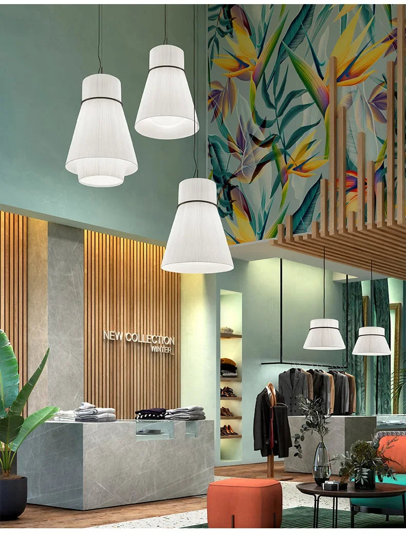 Wabi-Sabi Fabric Pendant Lights – Modern Minimalist Dining Lamps