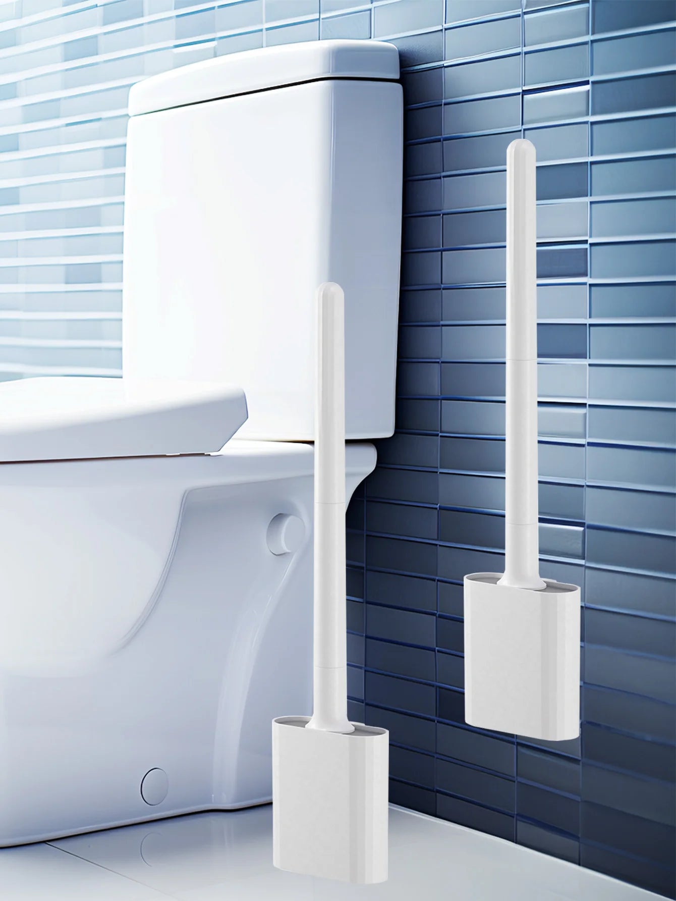 Mini Silicone Toilet Brush Set – Wall Mounted or Standing