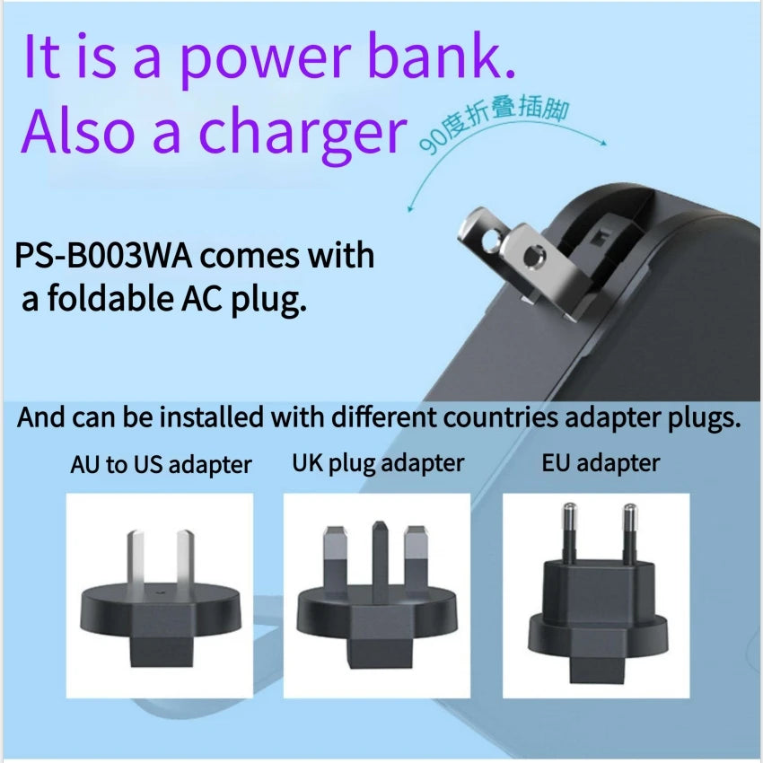 10000mAh Magnetic Wireless Power Bank with Cable & Plug – PD22.5W