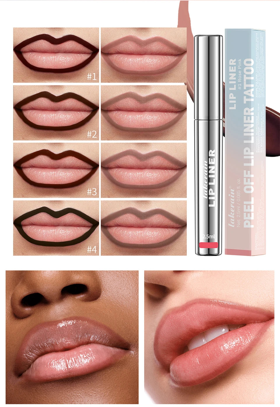 Peel-Off Lip Tint – Waterproof Matte Lip Stain & Contour Liner