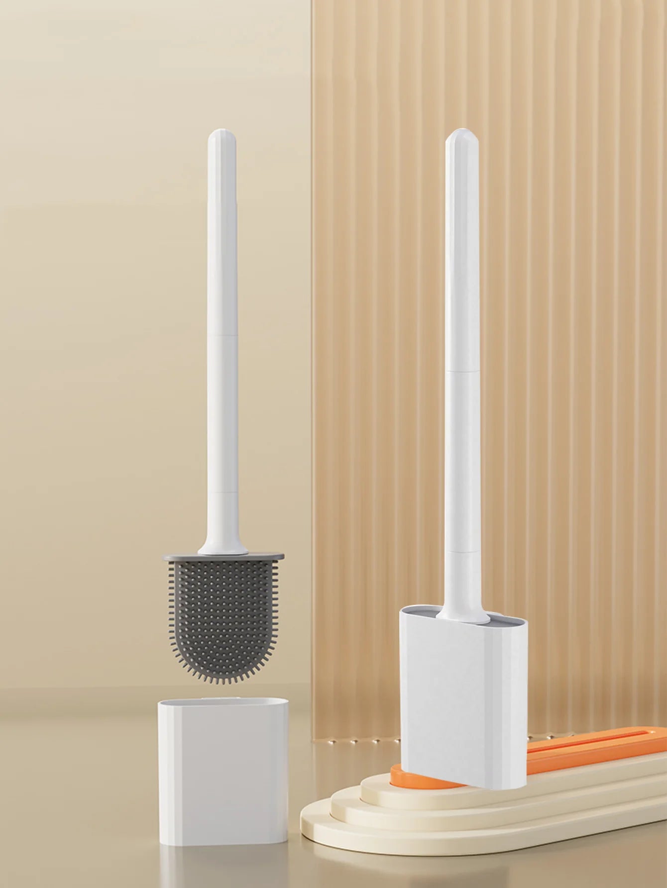 Mini Silicone Toilet Brush Set – Wall Mounted or Standing