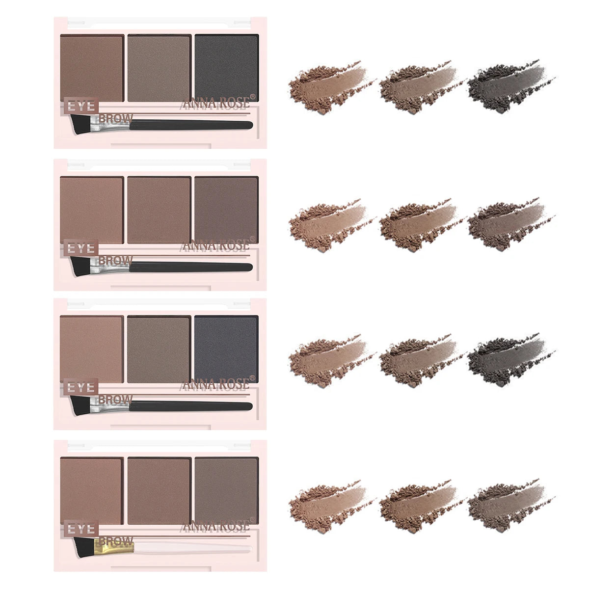 3-Color Eyebrow Powder – Waterproof, Long-Lasting & Natural Finish
