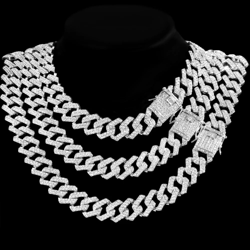 Hip Hop Iced Out Cuban Link Chain Necklace – Gold & Silver Men’s Gift