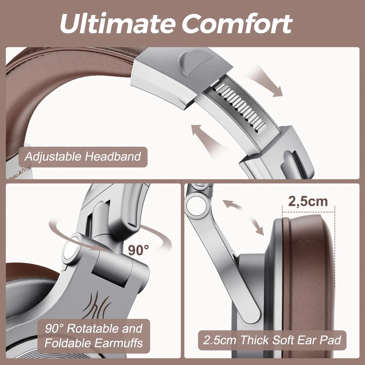 Wired & Wireless Bluetooth 5.2 Over-Ear Headphones with Mic