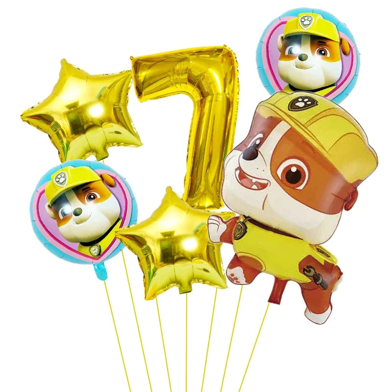 6pcs Paw Patrol Foil Balloons – Kids Birthday Party Decorations