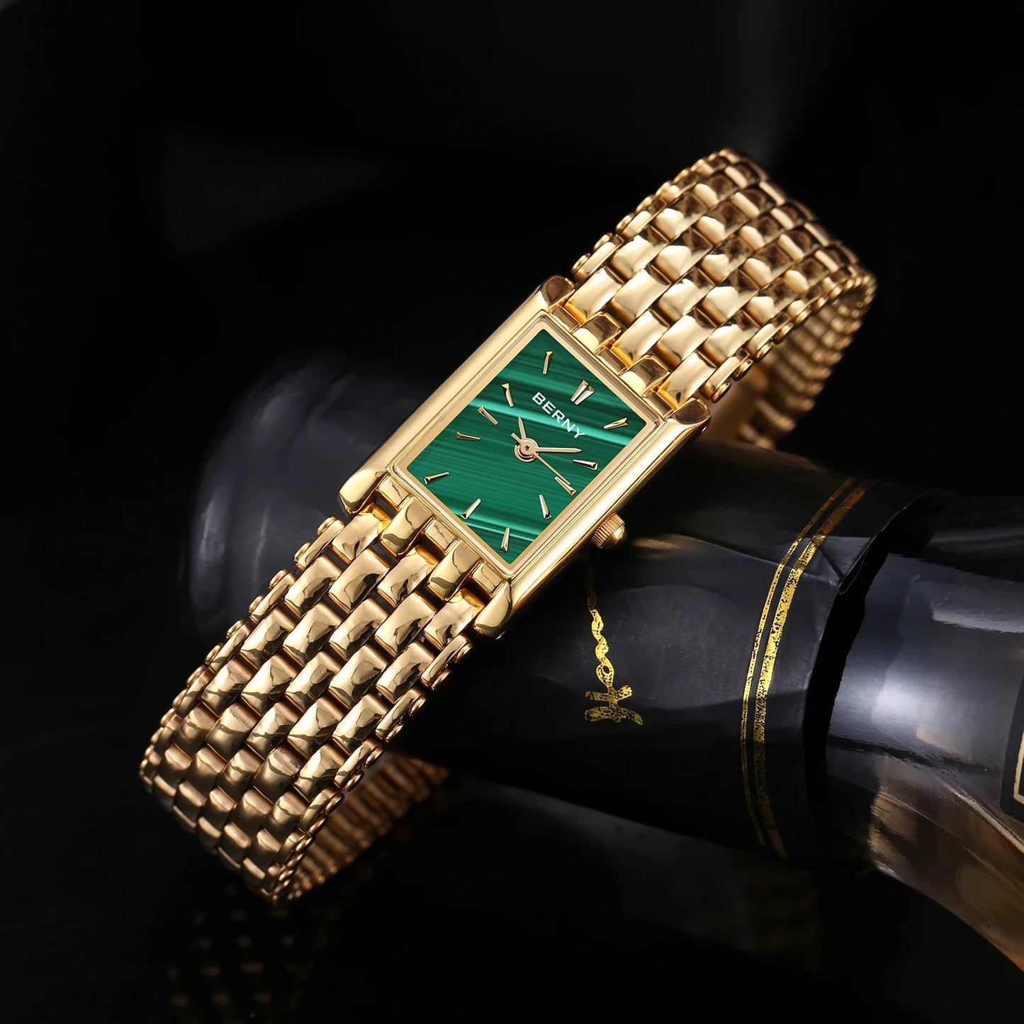 Gold Square Women’s Quartz Wristwatch | Luxury Fashion Watch