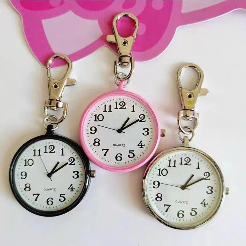 Mini Quartz Pocket Watch with Keyring – Nurse, Student, Gift Watch