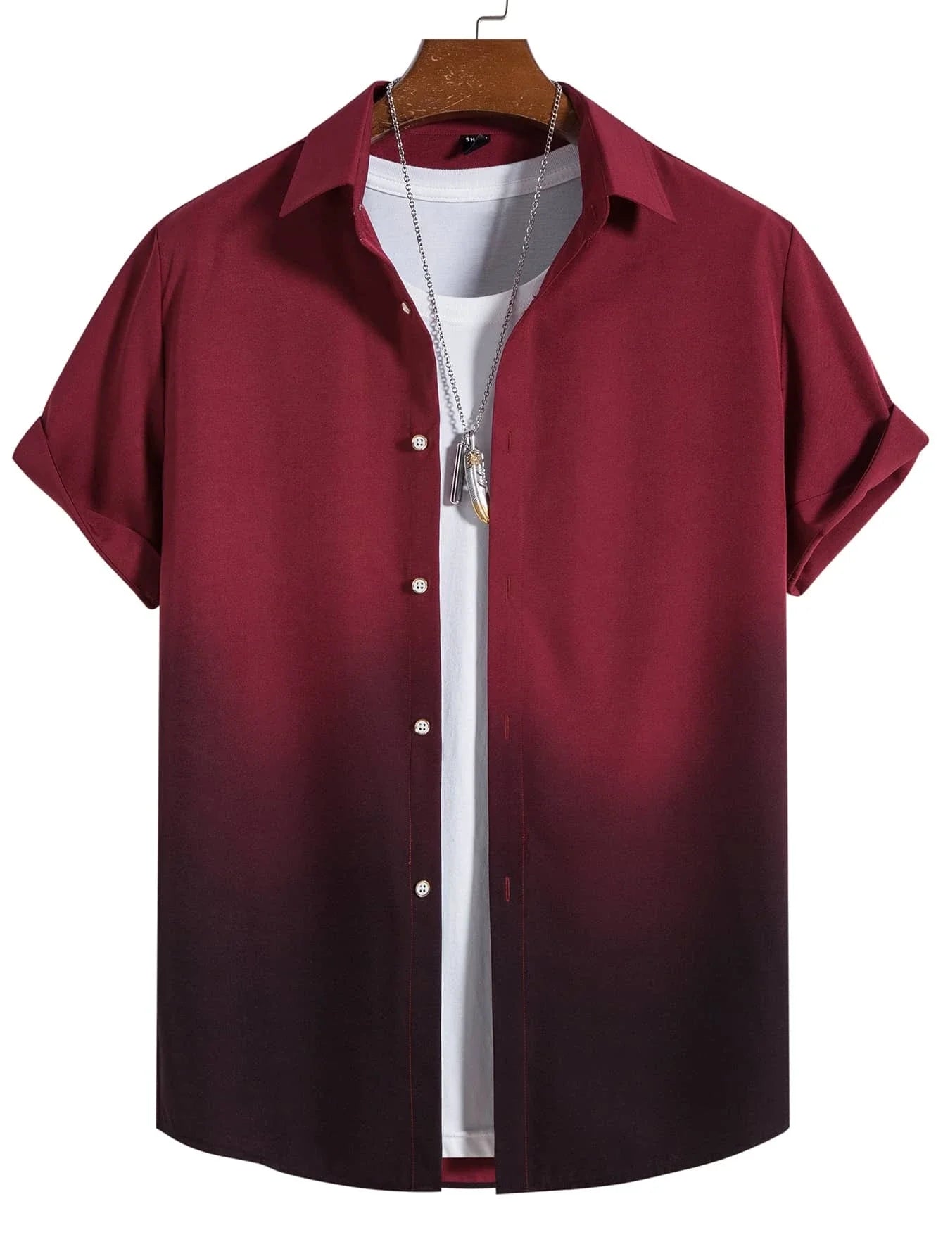 Men’s 3D Graphic Print Shirt – Gradient Short Sleeve Summer Top