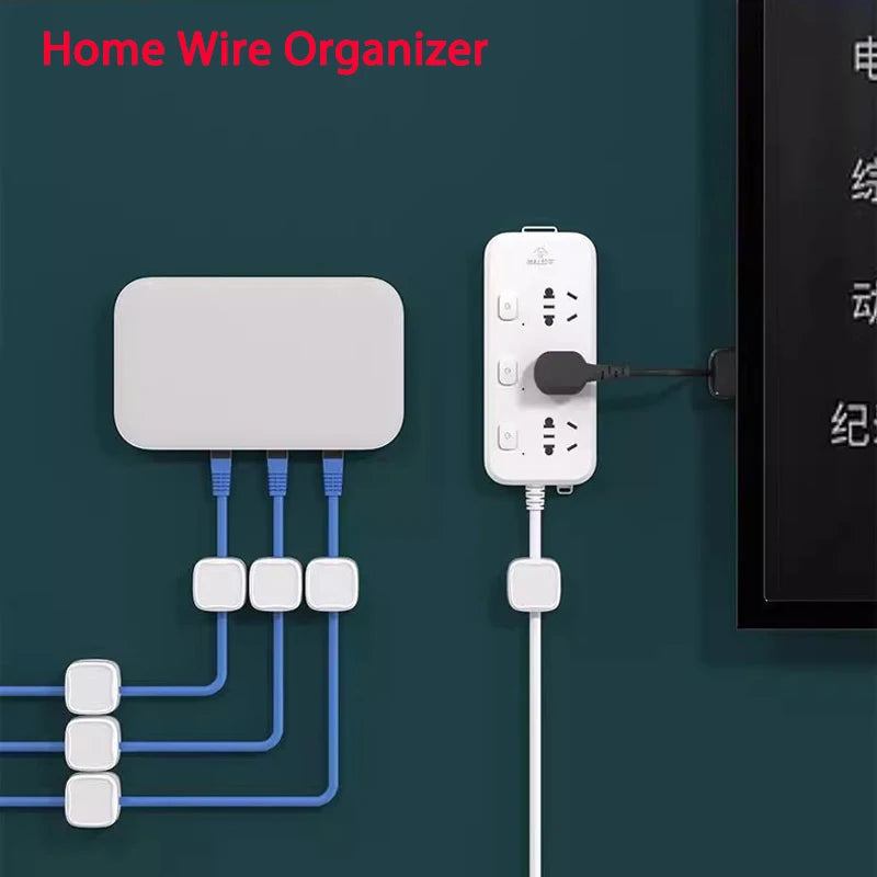 Magnetic Cable Clips – Adhesive Cord Organizer for Desk & Home